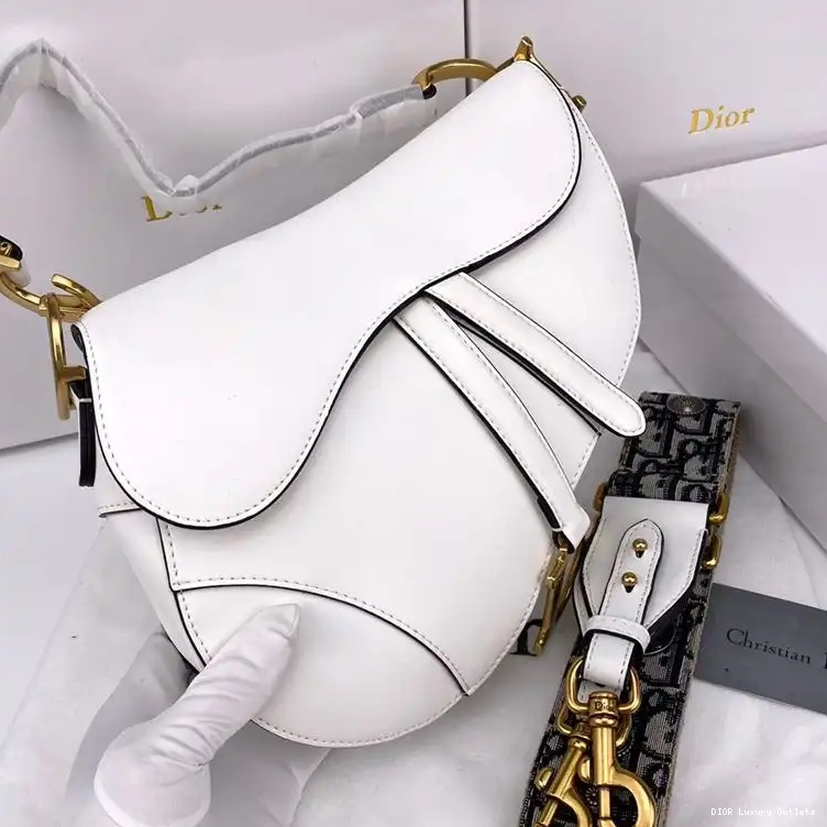 Smooth Bag Dior Saddle White Calfskin 0612 Luxury